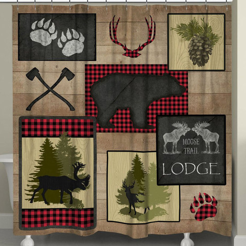 Buffalo Check Wilderness Shower Curtain