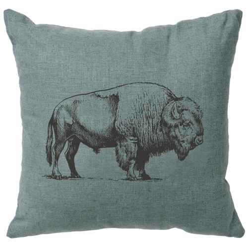 Buffalo Linen Pillow - Ocean