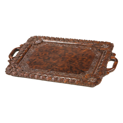 Burlwood Leaf Edged Tray