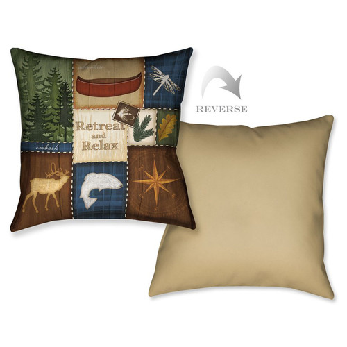Cabin Escape Patchwork Print Pillow