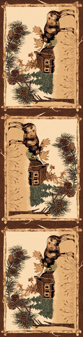 Cabin Moose Rug - 2 x 7