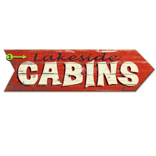 Cabins Personalized Arrow Sign