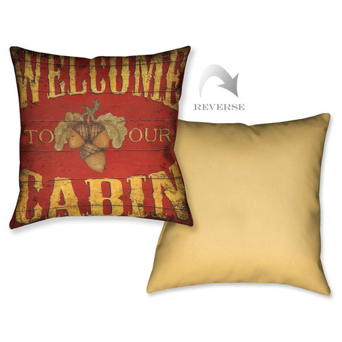 Cabin Sign Print Pillow