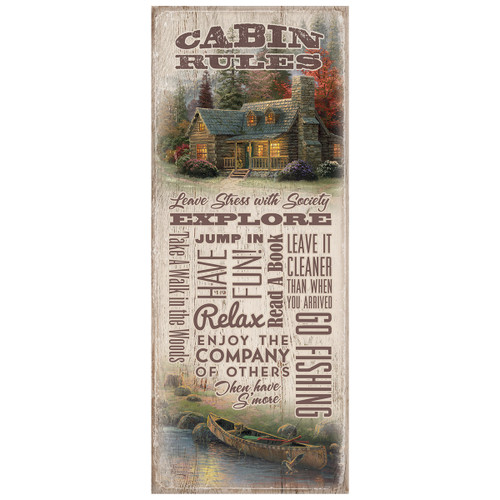 Canoe Cabin Rules Wood Sign