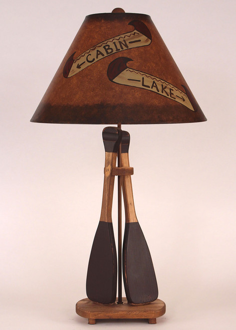 Canoe Paddle Table Lamp with Painted Canoe Shade