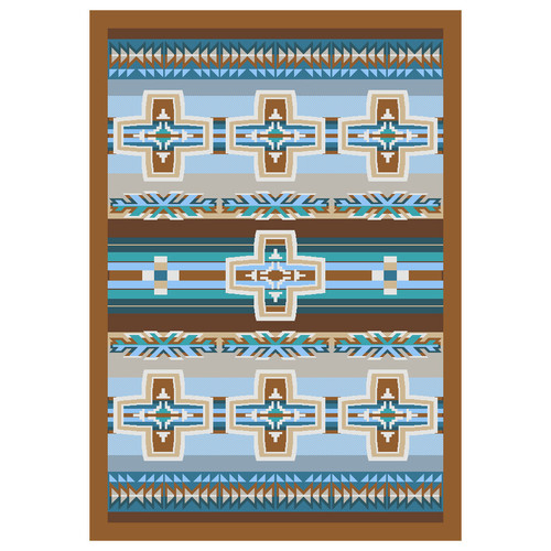 Canyon Cross Blue Rug - 3 x 4