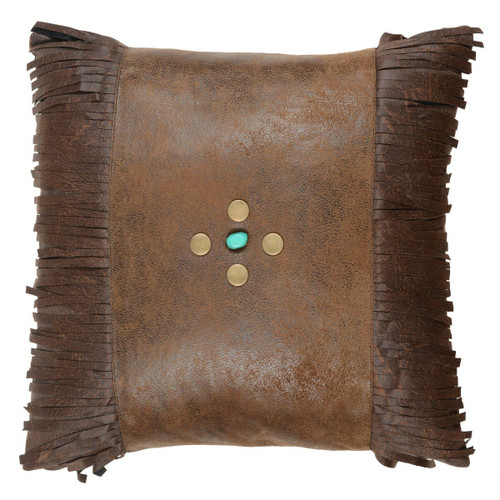 Canyon Shadows Brown Fringed Pillow