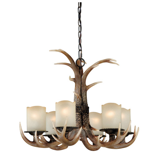Cast Antler Chandelier - 6 Light