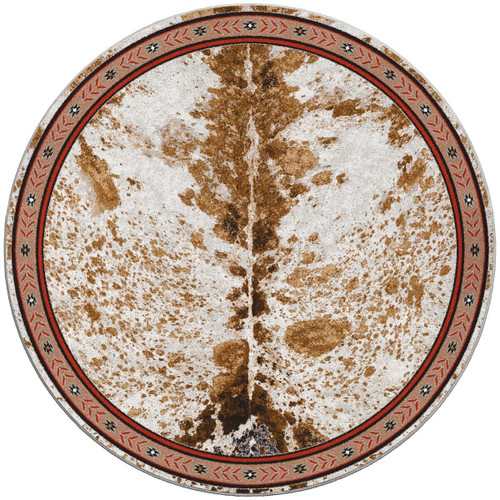 Cattle Drive Spotted Brindle Rug - 8 Ft. Round