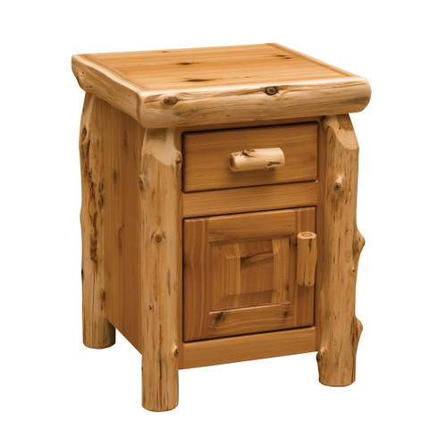 Cedar Log Enclosed Nightstand
