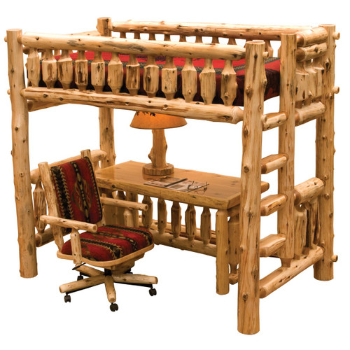 Cedar Log Single Loft Bed