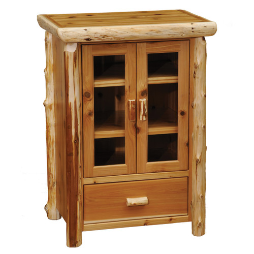 Cedar Log Media Cabinet