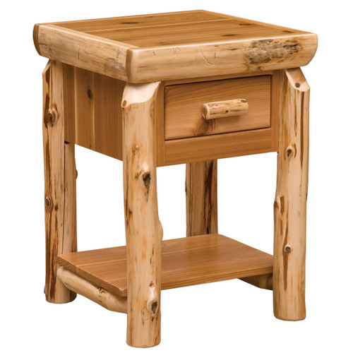 Cedar One Drawer End Table with Shelf