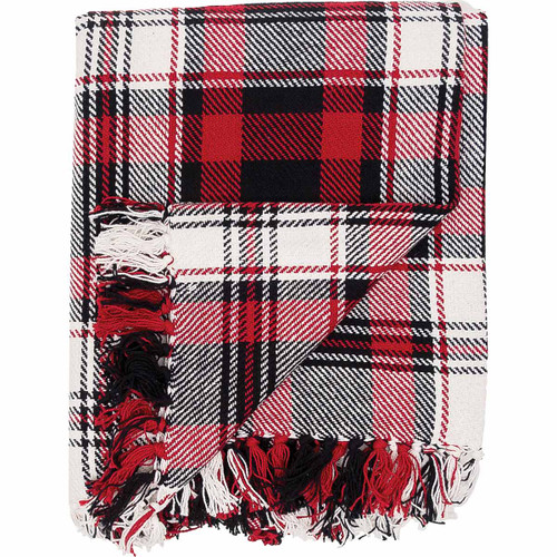 Cherry Plaid Throw