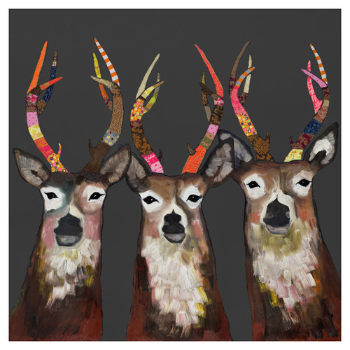 Chic Deer Charcoal Canvas Art
