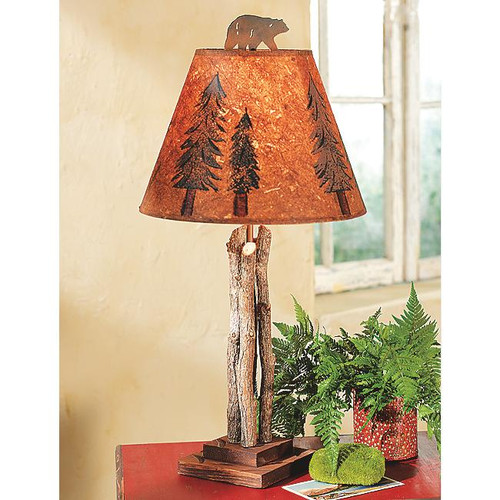 Twig Table Lamp with Bear Finial