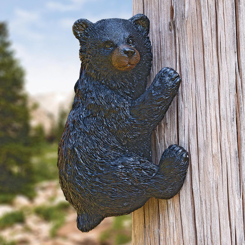 Climbing Bear Tree/Post Wall Hanging Sculpture