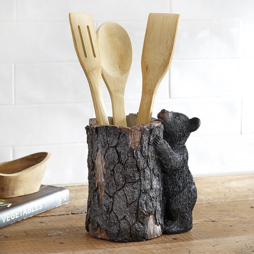 Climbing Black Bear Utensil Holder
