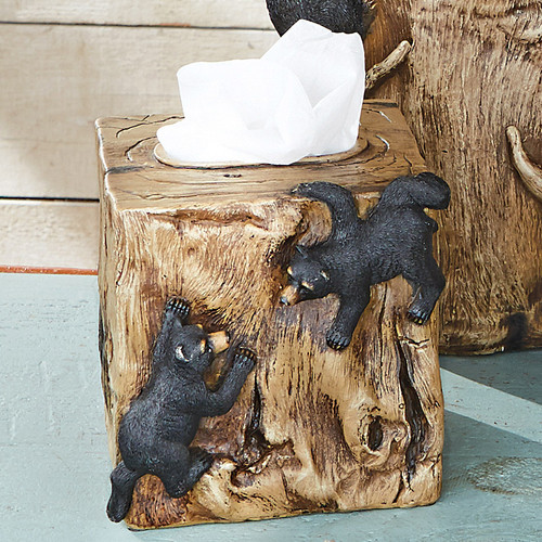 Climbing Black Bears Tissue Box