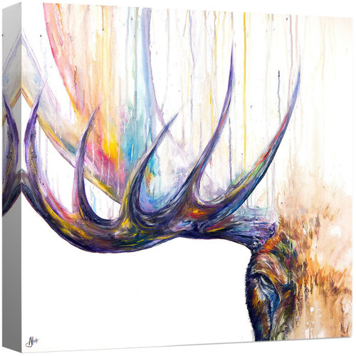 Color Splash Antlers Canvas Art