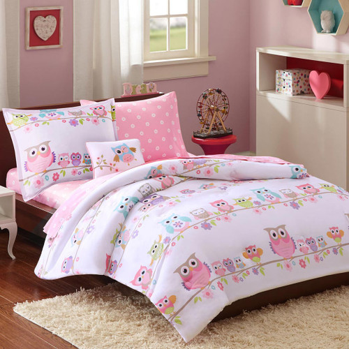 Colorful Owls Complete Bed Set - Queen