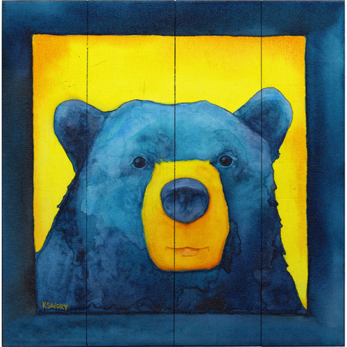 Contemporary Mama Bear Wood Wall Art - 18 x 18
