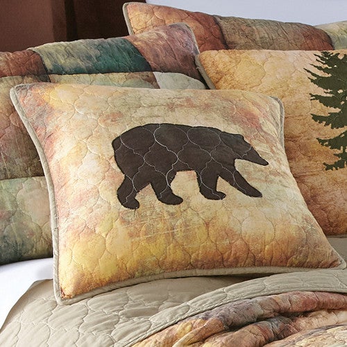 Country Cabin Bear Pillow