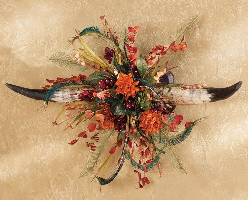 Cow Horn Floral Wall Hanging
