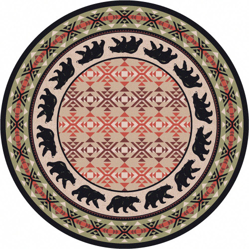 Cozy Bears Burnt Red Rug - 8 Ft. Round