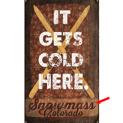 Crossed Wooden Skis Personalized Sign