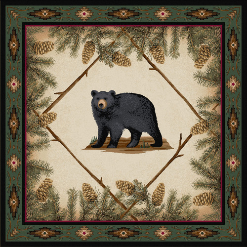 Curious Cub Black Bear Rug - 8 Ft. Square