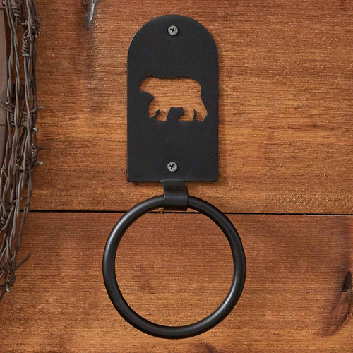 Cutout Bear Silhouette Towel Ring