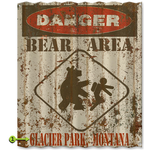 Danger: Bear Area Personalized Corrugated Metal Sign
