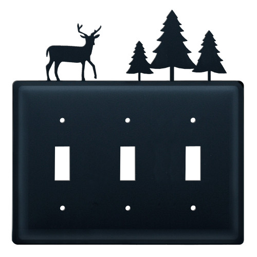 Deer & Pines Triple Switch Cover