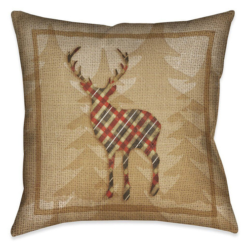 Deer Calico 18 x 18 Outdoor Pillow