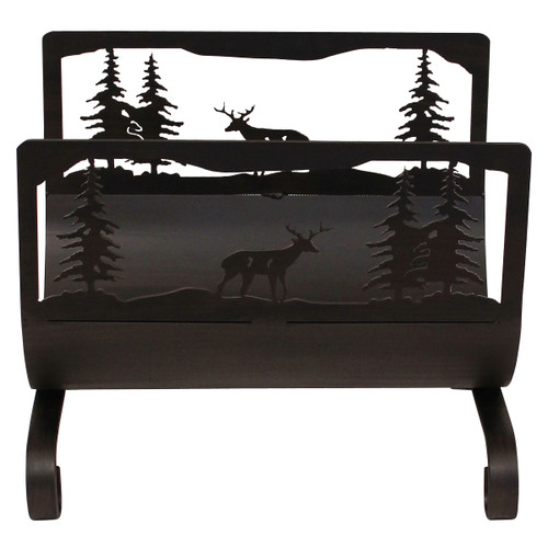 Deer Scene Wood Holder