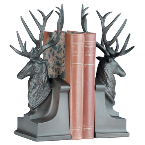 Deer Head Bookends - Bronze