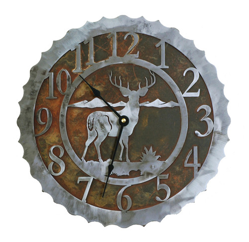 Deer Metal Art Clock - 12 Inch