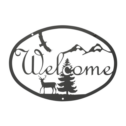 Deer Script Welcome Sign