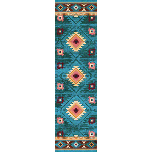 Diamond Creek Turquoise Rug - 2 x 8