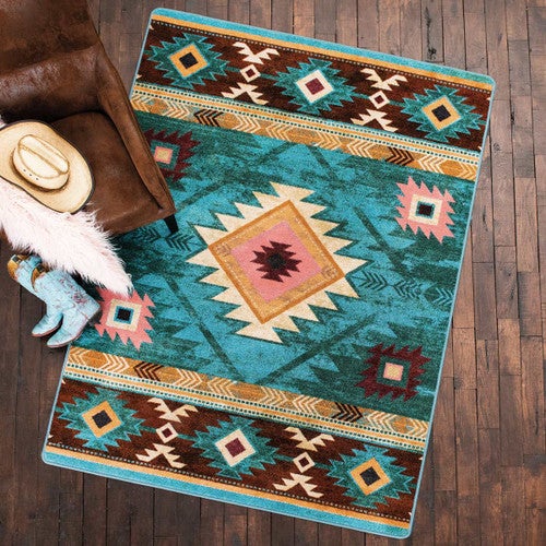 Diamond Creek Turquoise Rug - 8 x 11