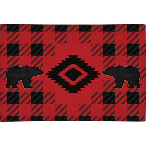 Diamond Plaid Bear Chenille Rug - 3 x 5