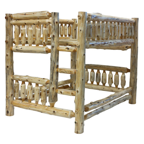 Log Bunk Bed - Full/Full (Ladder Right)