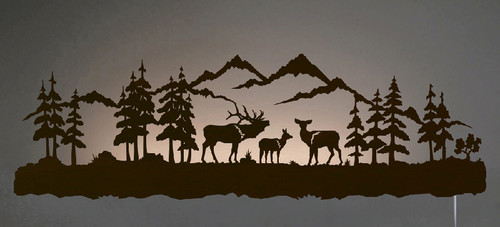 Elk Family Back Lit Wall Art