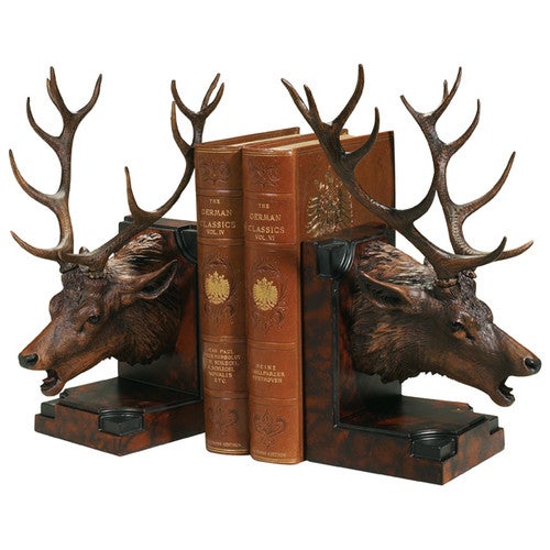 Elk Head Bookends