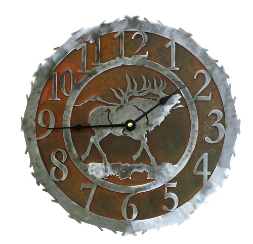 Elk Metal Art Clock - 12 Inch