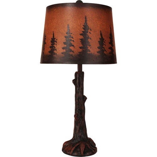 Rust Tree Trunk with Root Table Lamp