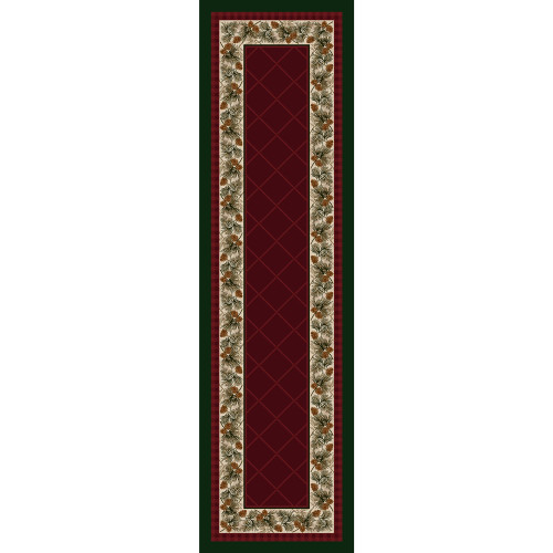 Evergreen Burgundy Rug - 2 x 8