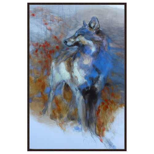 Fading Wolf Framed Canvas