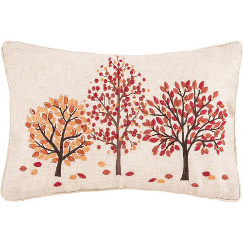 Falling Leaves Ribbon Art Pillow